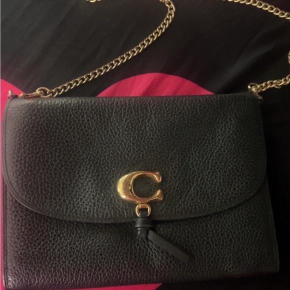 Coach Black Crossbody Bag with Gold Chain - Picture 1 of 4
